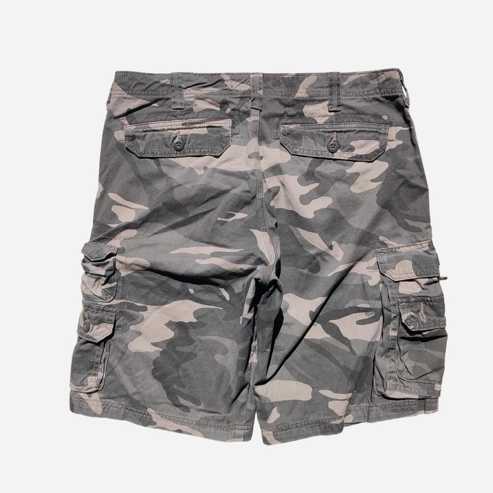 Lee khaki/grey camo cargo shorts with a relaxed fit